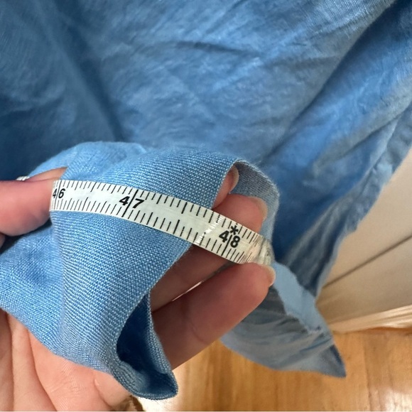 Lands end linen maxi dress Elegant Blue Sleeveless Dress 8 long - Picture 6 of 7